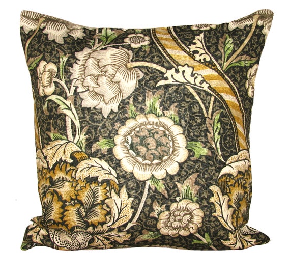 William Morris Wandle Charcoal & Mustard Cushion Cover