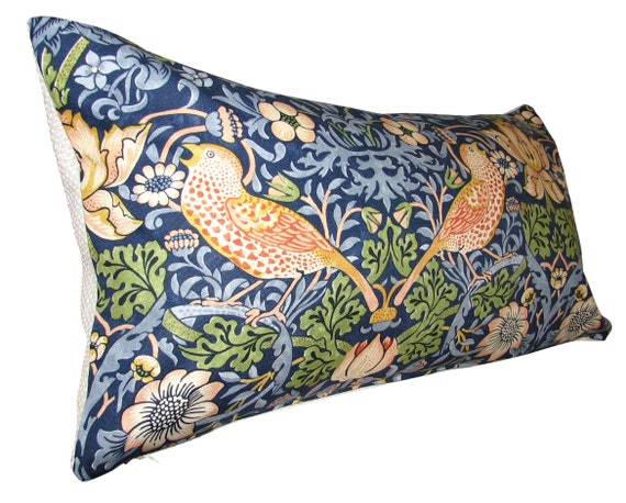 William Morris Strawberry Thief Indigo & Mineral Bolster Cushion Cover