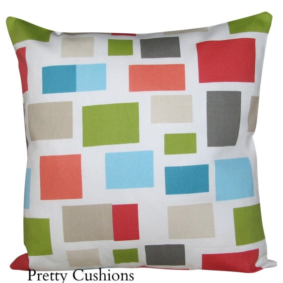 Scion Blocks Coral & Blue Cushion Cover