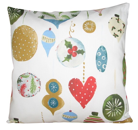 Christmas Bauble White Festive Cushion Cover