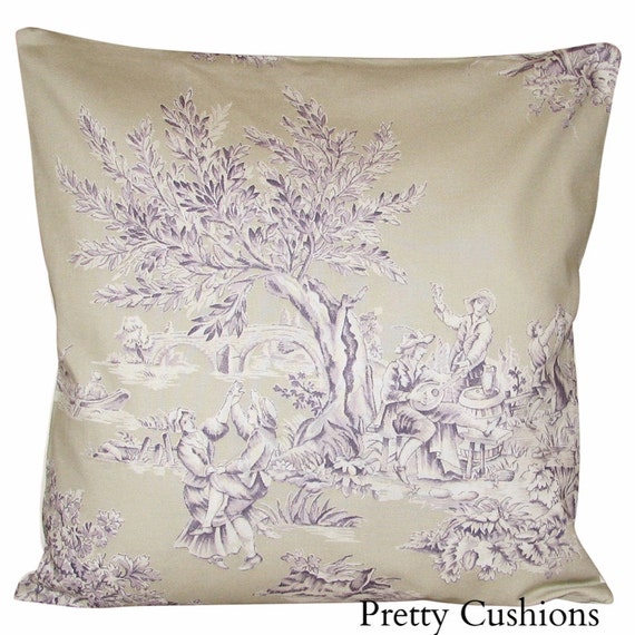 Harlequin Etienne Toile Aubergine & Neutrals Cushion Cover