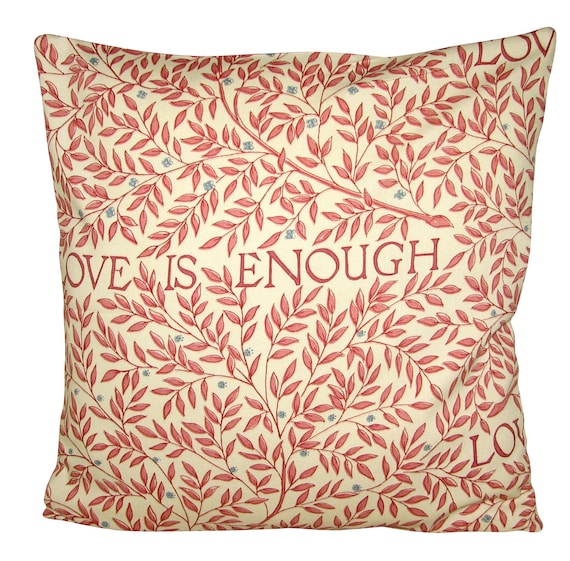 William Morris Love Is Enough Red & Manilla Cushion Cover