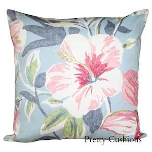 Sanderson Samaya Sky Blue & Rose Cushion Cover