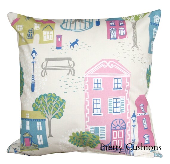 Sanderson Jubilee Square Pink Cushion Cover 
