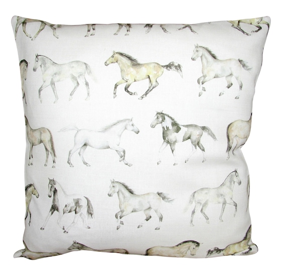 Voyage Gallops Linen Cushion Cover