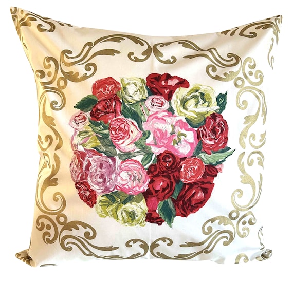 Designers Guild Bouquet Red Flowers Large Cushion Cover
