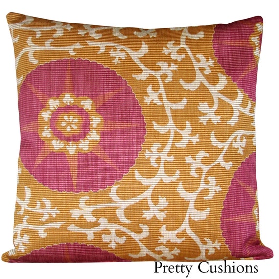 Sanderson Kayseri Saffron & Fuchsia Samarkand Weave Cushion Cover