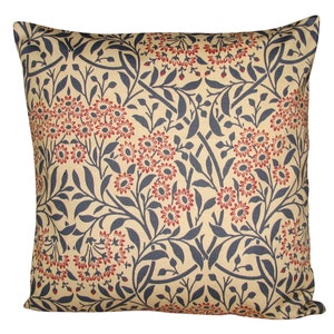 Housse de Coussin William Morris Michaelmas Daisy Indigo & Rouge