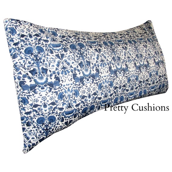 Liberty of London Lodden William Morris Navy Blue Bolster Cushion Cover