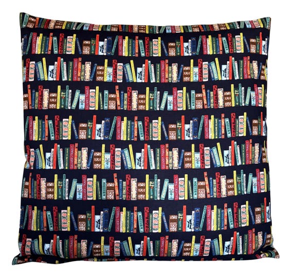 Pretty Library Books Penguin Classics Retro Academic Ruby & Blue Cushion Cover