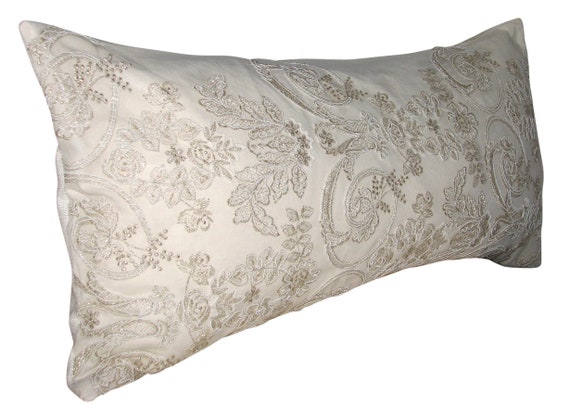 Luxury Pretty Cushions Vintage Lace Embroidery Bolster Cushion Cover