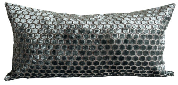 Designers Guild Jabot Vintage Jade Velvet Bolster Cushion Cover