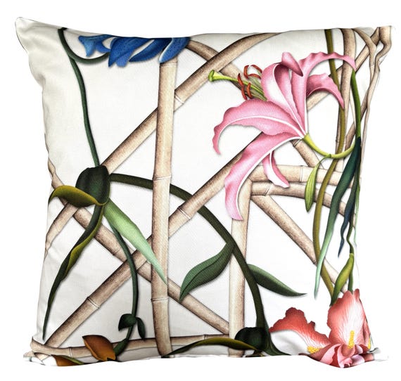 Christian Lacroix Fretwork Garden Azur Ivory Cushion Cover
