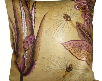 Zoffany Desert Flower Chocolate & Aubergine Cushion Cover