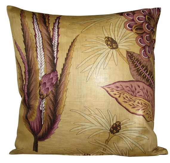 Zoffany Desert Flower Chocolate & Aubergine Cushion Cover