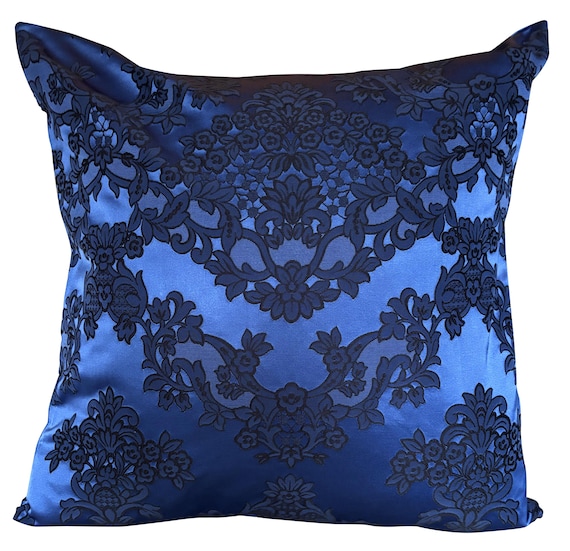 Designers Guild Satin Damask Royal Blue Large Cushion Cover