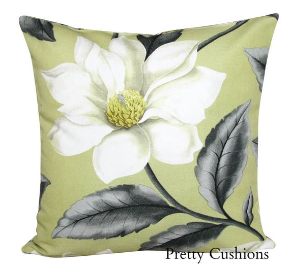 Sanderson Grandiflora Chartreuse & Steel Cushion Cover