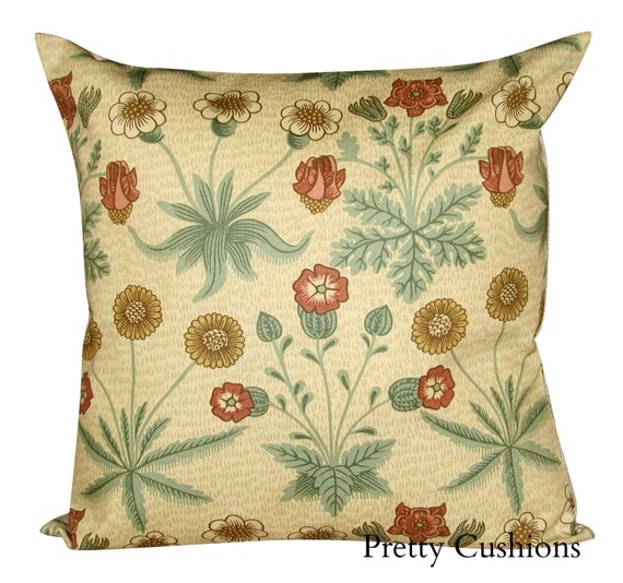 William Morris Daisy Terracotta & Gold Cushion Cover