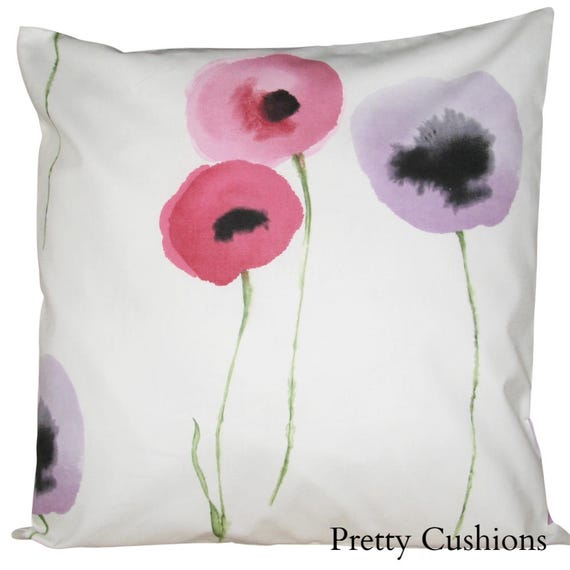 Sanderson Poppies Lilac & Pink Cushion Cover
