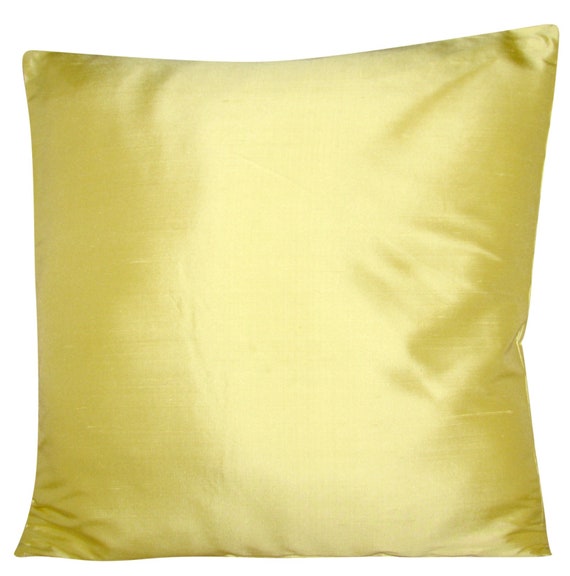 Designers Guild Pure Silk Dupion Plain Yellow Cushion Cover