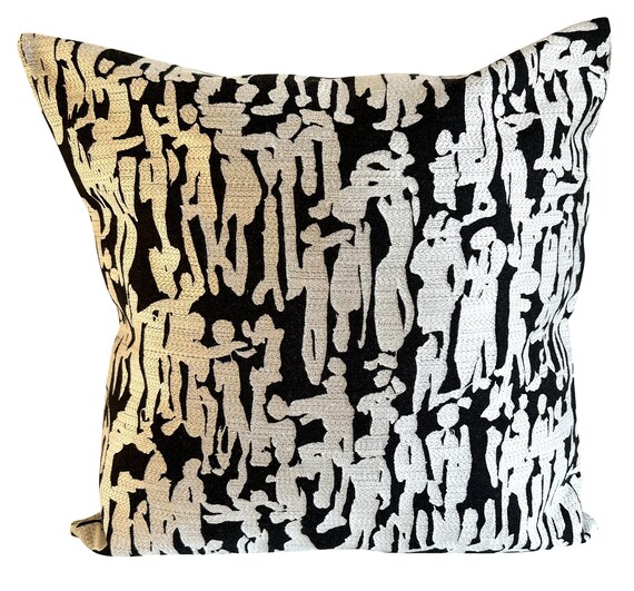 Harlequin People Onyx Chalk Silver Cushion Cover