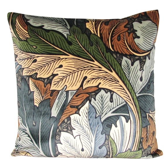 William Morris Acanthus Slate Blue & Thyme Cushion Cover