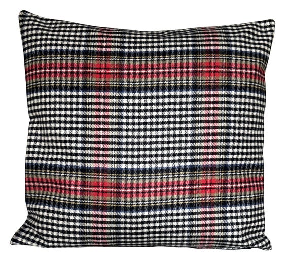 Ralph Lauren Collins Tartan Ancient Black Wool Cushion Cover