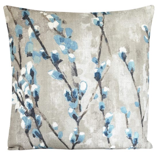 Harlequin Salice Silver & Marine Blue Linen Cushion Cover