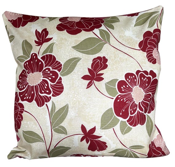 Sanderson Pop Art Floral Red & Pink Cushion Cover 16"