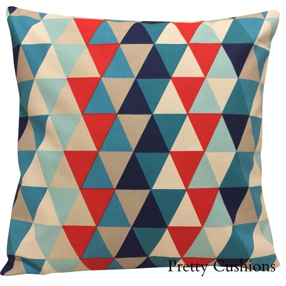 Harlequin Kaleidoscope Geometric Blue Cushion Cover