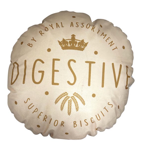 Digestive Biscuit Cream Plush Cushion with Pad