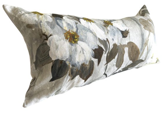 Designers Guild Fleur Blanche Linen Bolster Cushion Cover