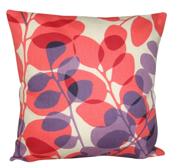 Scion Lunaria Melinki Plum & Coral Cushion Cover