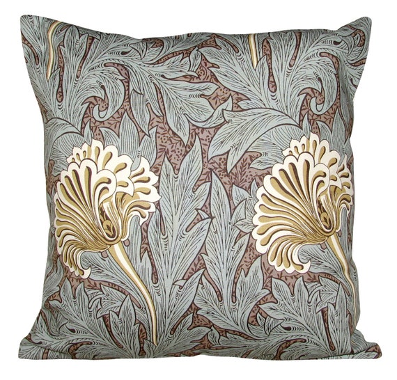 William Morris Tulip Bullrush & Slate Cushion Cover