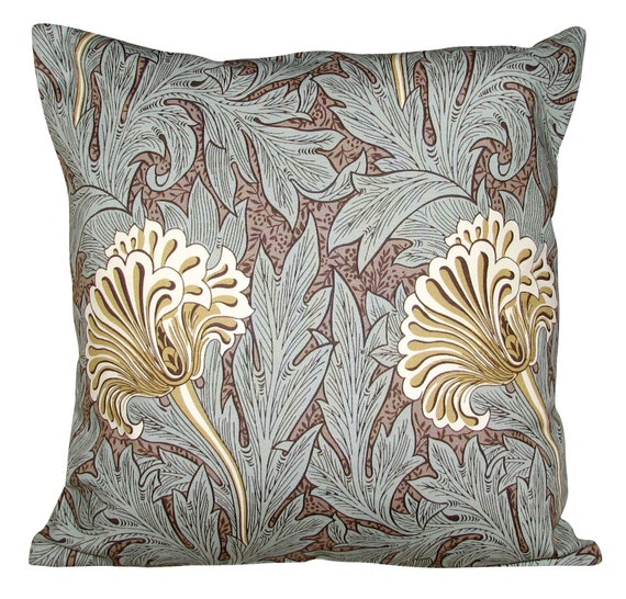 William Morris Tulip Bullrush & Slate Cushion Cover