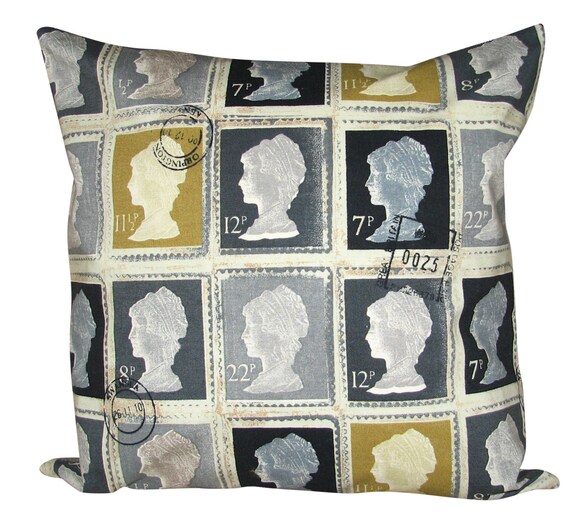 Prestigious Textiles First Class Stamps Grey Cushion Cover