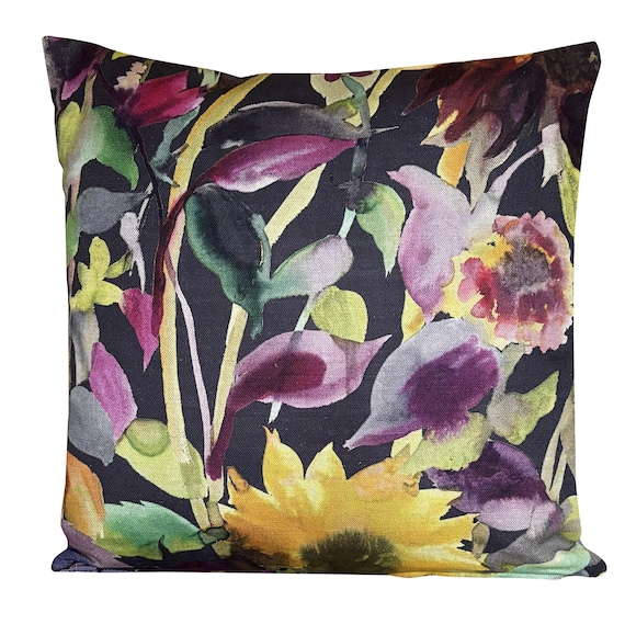 Designers Guild Indian Sunflower Graphite Cushion Cover