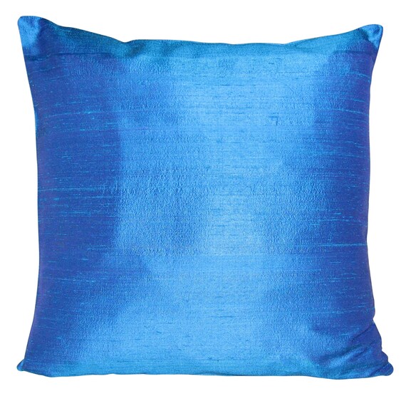 Designers Guild Pure Silk Dupion Peacock Blue Cushion Cover
