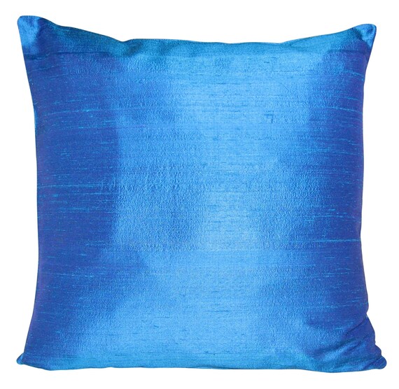 Designers Guild Pure Silk Dupion Peacock Blue Cushion Cover