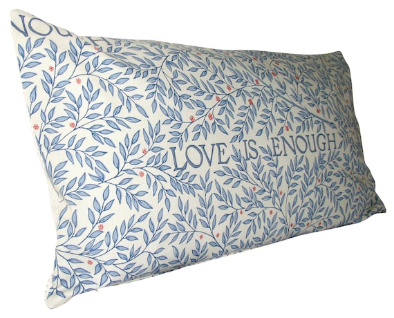 William Morris Love Is Enough China Blue Bolster Cushion Cover