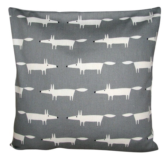 Scion Little Fox Charcoal Grey Cushion Cover