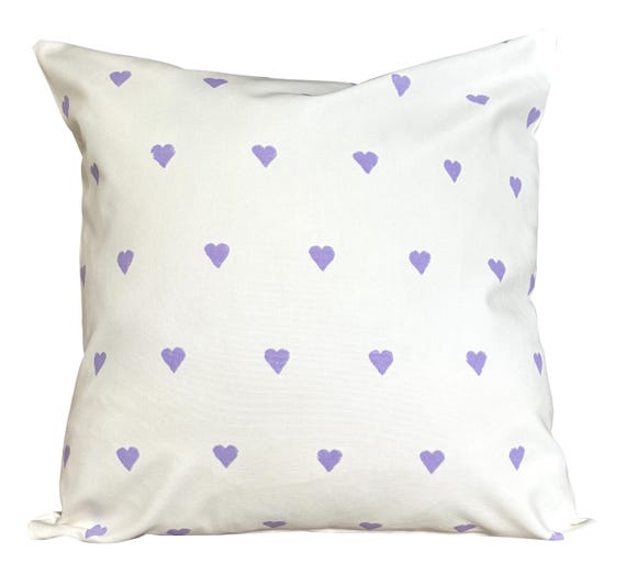 Harlequin Lovehearts Valentine Ivory & Lilac Cushion Cover