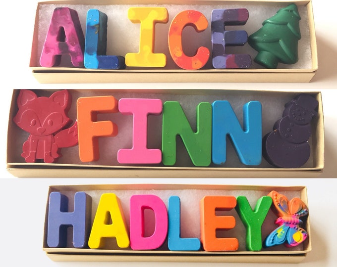 Personalized Crayon Gift for Kids, Crayon Name Set, Custom Alphabet Name Crayons in a Gift Box, Personalized Birthday Gift, Crayon letter