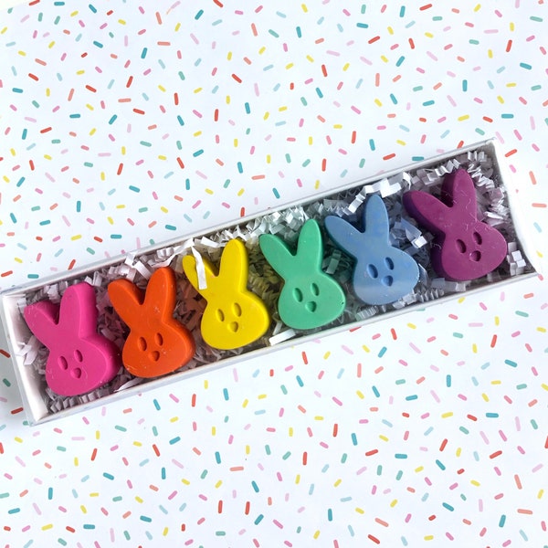 Bunny Shaped Crayons,  Easter Crayons, Easter Basket Crayon, Gifts for Kids, Easter Bunny Crayons, Woodland Birthday Party Favor