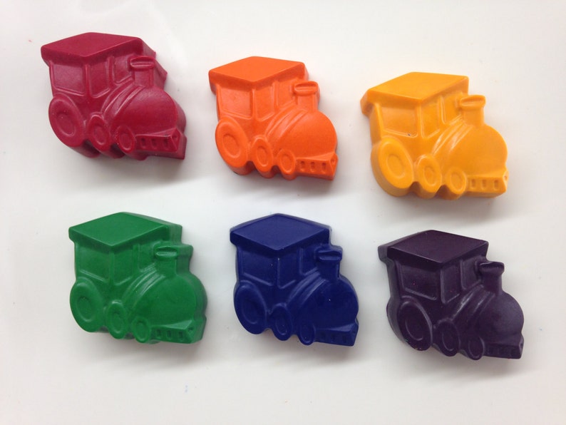 25 Train Shaped Crayons Train Birthday Train Party Favors Train Party Dinosaur Train Birthday Transportation Birthday Train Valentine