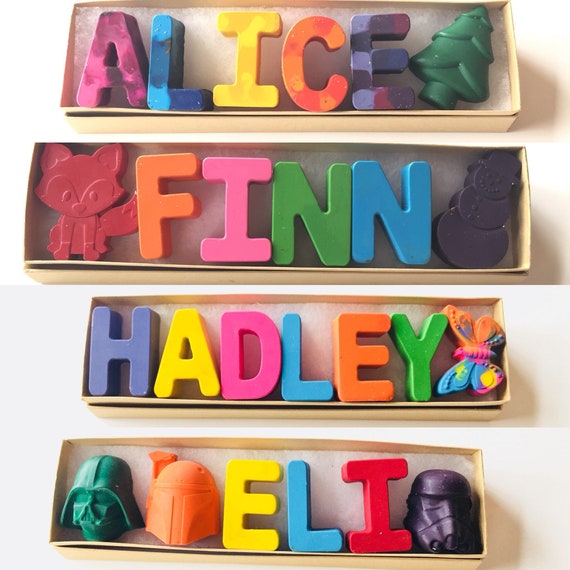 Personalized Crayon Gift for Kids, Crayon Name Set, Custom Alphabet Name Crayons in a Gift Box, Personalized Birthday Gift, Crayon letter