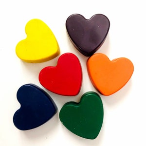 Heart Shaped Crayons, Valentine Crayons, Valentine Classroom Favors, Color Your Heart Out, Preschool Valentine, Gifts for Kids Bold Solid