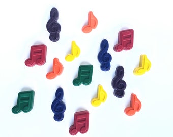 Music Note Shaped Crayons, Music Birthday Party Favor, Music Valentine, Music Stocking Stuffer Gift