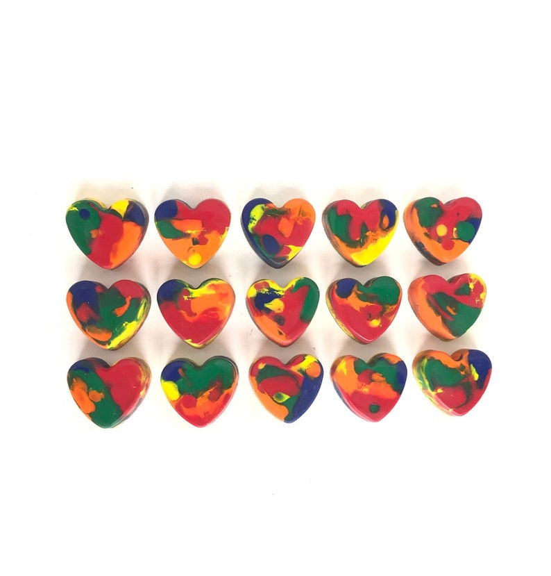 Heart Shaped Crayons, Valentine Crayons, Valentine Classroom Favors, Color Your Heart Out, Preschool Valentine, Gifts for Kids image 1