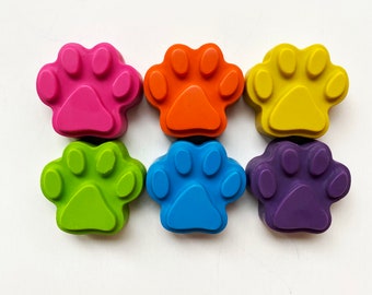 Paw Print Shaped Crayons, Puppy Birthday Party Favors, Puppy Valentine, Paw Birthday Party Favor, Paw Valentine, Gifts for Kids